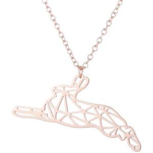 24/7 Jewelry Collection Origami Konijn Ketting - Rosé Goudkleurig