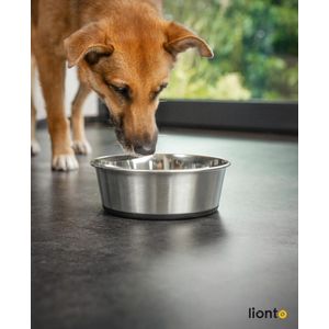 Roestvrijstalen voerbak, 1900 ml, voedselveilige hondenbak met antislip siliconen bodem, roestvrijstalen waterbak voor honden en katten, vaatwasmachinebestendig