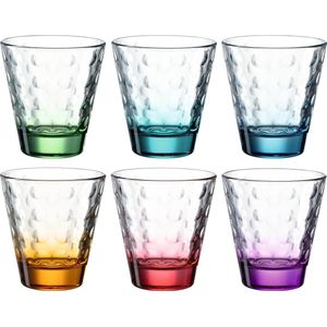 Leonardo Boden Optic Waterglas - 6 stuks, kleurrijk en vaatwasmachinebestendig