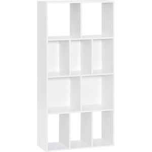 Moderne Boekenkast - Industriele Wandkast - Boekenkast - Meerdere Opbergvakken - Kast - Opbergkast - Open - Wit