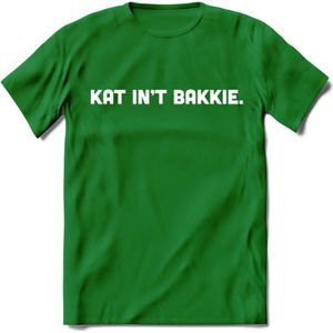 Kat Int Bakkie - Katten T-Shirt Kleding Cadeau | Dames - Heren - Unisex | Kat / Dieren shirt | Grappig Verjaardag kado | Tshirt Met Print | - Donker Groen - L