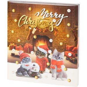 Katten Adventskalender Kerst Decemberkalender voor de Poes - Beige - kattensnack dierenkalender