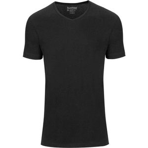 Slater 7820 - Basic Fit Extra Lang 2-pack T-shirt V-hals korte mouw zwart XXL 100% katoen