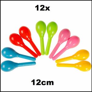 6x Set sambaballen assortie kleur - 12cm - Samba festival muziek feest party summer beach