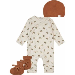 Noppies - Boxpak Noumea Oatmeal - Muts Rosita - Slofjes Nelson Chipmunk - Maat 56