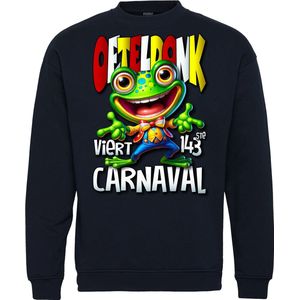 Sweater Oeteldonk viert Carnaval | Carnavalskleding | Foute Party | Navy | maat XL