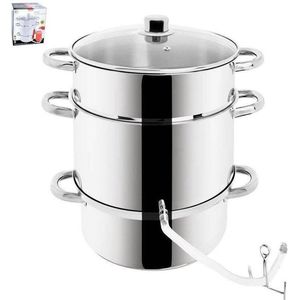 Stoomextractor Edelstaal 8 l - Stoompan - Sapcentrifuge - Slowjuicer
