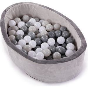 Bo Jungle - Ballenbad baby - Met 120 ballen - Zachte stof - Ballenbak - Speelballen - Activity Gym - Ball Pit Play Gym Grey