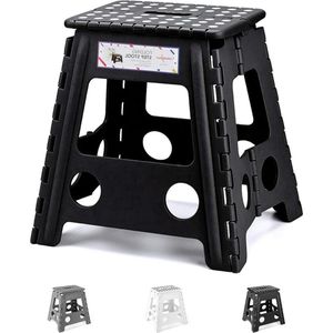 Opvouwbare opstapkruk - 16 inch (40 cm) - Grote keuken - Ruimtebesparende vouwkruk - Voor kinderen en volwassenen - Stap - Duurzame plastic kruk - Zwaar opvouwbaar