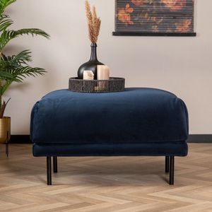 Bronx71® Hocker Denver velvet blauw