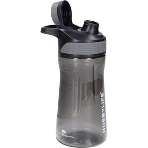 B-Home Waterfles / drinkfles / sportfles Aquamania - zwart smoked- 530 ml - kunststof - bpa vrij - lekvrij - Stijlvolle fles