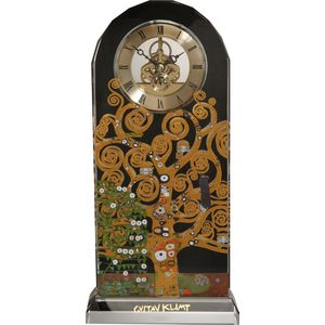 Goebel® - Gustav Klimt | Tafel Klok ""De Levensboom"" | Glas, 32cm, met echt goud