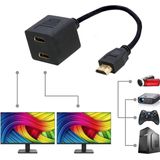 TECHly ICOC-HDMI-F-002 HDMI Adapter [1x HDMI-stekker - 2x HDMI-bus] Zwart 3.00 m