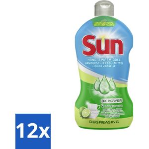 Sun - Handafwasmiddel - Degreasing - Limoen - 450 ml - Voordeelverpakking - 12 stuks