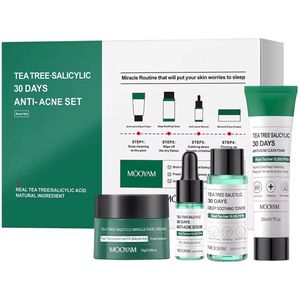 Anti Acne, Puistjes en Mee-eters - Anti Acne Set / Kuur 30 dagen - Schoonheidsset - Huidverzorging - Facial Detox - Reiniging, Hydratatie & Versteviging