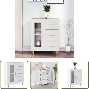 vidaXL Houten Dressoir - Dressoir - Dressoir 69,5x34x90 cm bewerkt hout wit - Wit Dressoir - Vintage Dressoir - Salontafel