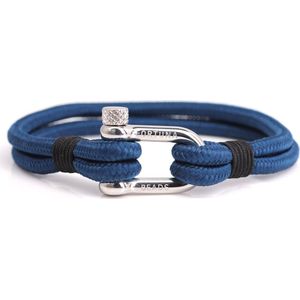 FortunaBeads Nautical N2 - Heren Armband - Touw - Blauw - Large 20cm
