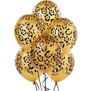 *** 10 Geelgouden Tijger Balonnen - Panter Ballonnen - Feestje - Thema Geelgoud en Zwart - van Heble® ***