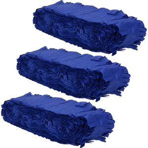 3x stuks feest/verjaardag versiering slingers donkerblauw 24 meter crepe papier - Feestartikelen