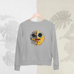 Feel Free - Halloween Sweater - Smiley: Kwijlend gezicht - Maat XL - Kleur Grijs