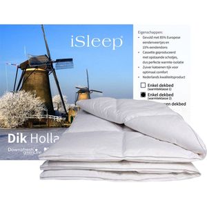 iSleep Dekbed - Enkel - 15% Dons (Warmteklasse 2) - Eenpersoons - 140x200 cm