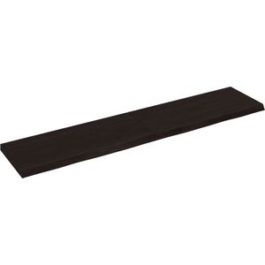 vidaXL - Wastafelblad - 140x30x(2-4) - cm - behandeld - massief - hout - donkerbruin