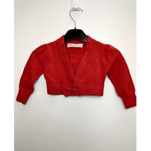 Meisjes vest Welmoed lange mouwen rood 80