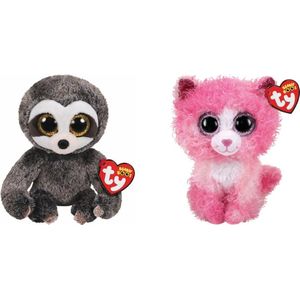 Ty - Knuffel - Beanie Boo's - Dangler Sloth & Reagan Cat