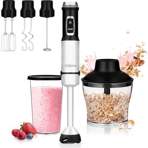 Luxe Staafmixer Set – Met Hakmolen – Garde – BPA Vrij – Spatwaterdicht – 0,8L Capaciteit – Turbostand – 1500W