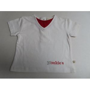 Noukie's - T shirt korte mouw - Meisje - Wit / rood - 18 maand 86
