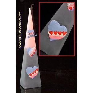 Hartjes Piramide kaars, ROZE-GRIJS, H: 30 cm