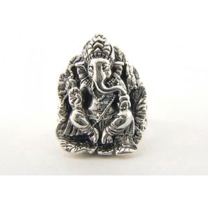 Zilveren Ganesha ring - maat 18
