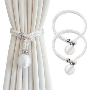YONO Gordijnhouder - Gordijn Embrasse Modern - Gordijnbinder Touw - 2 Stuks - Wit