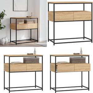 vidaXL Wandtafel 75x40x75 cm bewerkt hout sonoma eikenkleurig - Wandtafel - Wandtafels - Bijzettafel - Console Tafel