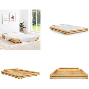 vidaXL Bedframe bamboe 160x200 cm - Bedframe - Bedframes - Tweepersoonsbed - Bed