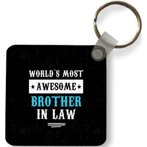 Sleutelhanger - Uitdeelcadeautjes - Broer - Quotes - Blauw - Wit - Plastic