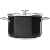 KitchenAid Steel Core Enamel Kookpan met deksel - Ø 24 cm / 6L - Inductie - Onyx Black