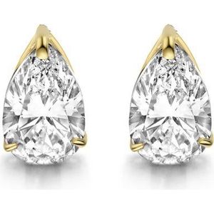New Bling 9NBG-0217 Gouden Oorknopjes - Dames - Zirkonia - Druppel - 4 x 3 mm - 14 Karaat - Goud