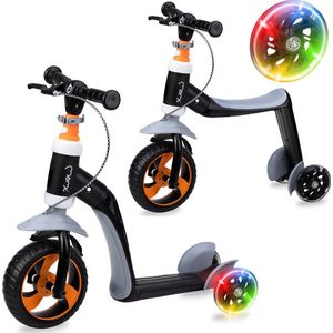 MoMi Elios 2in1 Loopfiets - Balance Bike - Kinderstep - Oranje