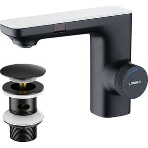 Lonheo max Wastafelkraan - Mit Pop-up Afvoerventiel - Automatische Infrarood Spoelkraan met Dubbele Sensor - Automatische Infrarood Spoelkraan met Dubbele IR Sensor - Non-Contact Infrarood Spoelkraan