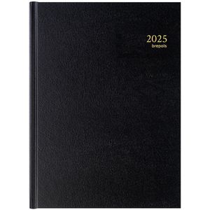 Brepols Bureau-agenda 2025 - SANTEX - Bremax 2 - Dagoverzicht - 1d/2p - Zwart - 21 x 29 cm