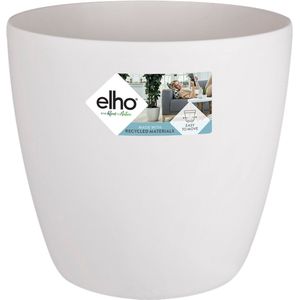 Elho Brussels Rond Wielen 35 - Grote Bloempot voor Binnen - 100% Gerecycled Plastic - Ø 35 x H 33 cm - Wit
