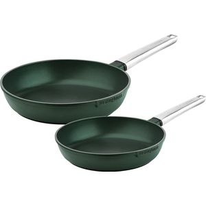 Westinghouse Pannenset - Performance Series koekenpan 24cm + koekenpan 28cm - Groen - Koekenpannenset 2-delig - Geschikt voor alle warmtebronnen inclusief inductie