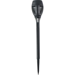 Solar tuinlamp fakkels/toortsen - met vlam effect - zwart - 48 cm - op steker - Tuinverlichting - Tuinlampen - op zonne-energie