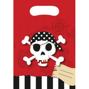 PROCOS - 6 piraten schatkaart cadeauzakken - Decoratie > Animatie- en knutselproducten