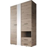 Kledingkast Laura - Grijs eiken - 127,5 cm