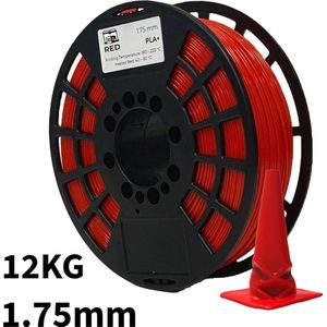 Rood PLA+ 12kg 3D Printer Filament 1.75 mm - Hoge Kwaliteit en Duurzaam - Compatibel met Creality, Bambu Lab, Esun en Andere 3D Printers - Voor 3D Printen van Prototypes, Modellen, Accessoires - voor Professioneel en Thuisgebruik