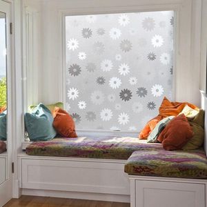 Glaswereld-Raamfolie HR++60x300cm-Zonwerend & Isolerend-Anti inkijk-Statisch-Bloemen -Inclusief Rakel