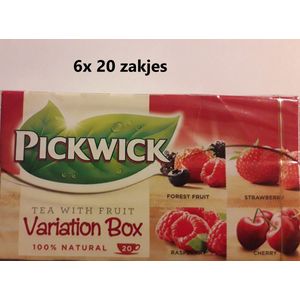 Pickwick thee - Variatiebox - bosvruchten, aardbei, framboos & kers - Multipak 6x 20 zakjes