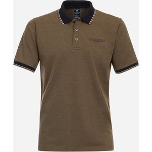 Redmond regular fit heren polo - structuur - bruin - Maat: XXL